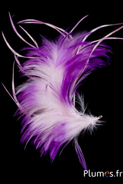 Plumet coq -  hauteur 22 cm - lilas-blanc